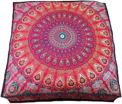 Vista 46 de ICC - Funda de cojín cuadrada grande de algodón con diseño de mandala, funda de almohada hippie, funda de almohada para el suelo con cremallera