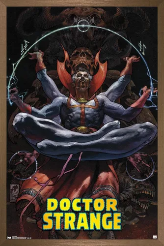Vista 14 de Trends International Marvel Comics Doctor Strange - Póster de pared meditando, 14.725 x 22.375 pulgadas, versión enmarcada de madera de granero