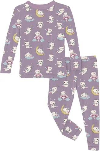 Vista 58 de KicKee Pants Conjunto de pijama de manga larga con estampado de piezas