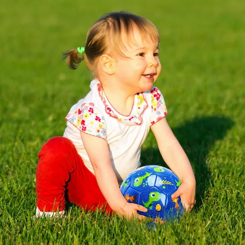Vista 6 de U&C Planet Soccer Ball Size 2 Size 3 Size 4 for Toddler Kids with Pump Deflated, Cartoon Unicorn Dinosaur Classic Soccer Ball Gift Toy for Girls