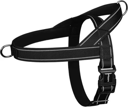Vista 12 de rabbitgoo Arnés para perro sin tirones, ajuste rápido para perros de tamaño mediano con mango acolchado suave, chaleco reflectante ajustable