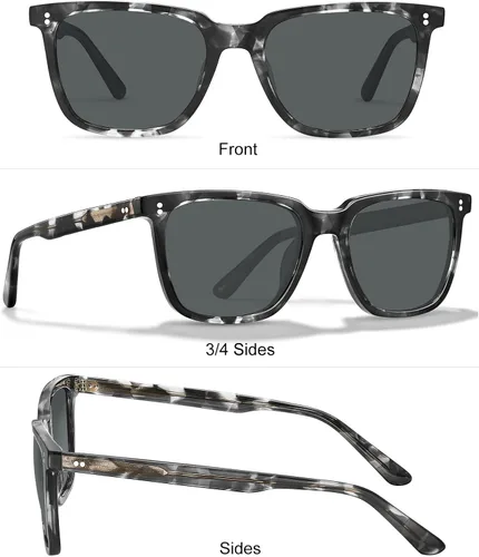 Vista 36 de Carfia Chic - Lentes de sol polarizados para mujer, protección UV400, marco de acetato pulido a mano