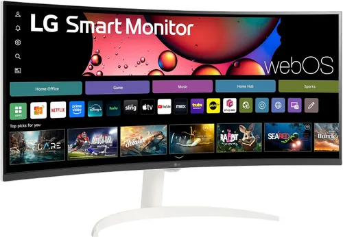 Vista 8 de LG 34SR60QC-W 34 pulgadas QHD (3440x1440) Monitor inteligente curvo con transmisión, pantalla ultraancha, webOS, HDR10, 100Hz, altavoz incorporado