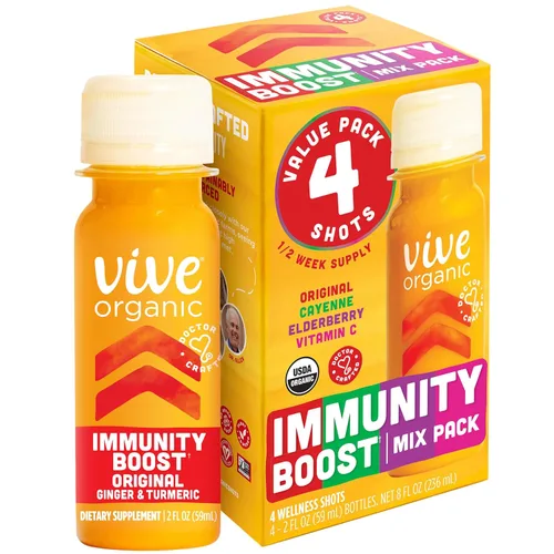 Vista 13 de Vive Organic Immunity Boost Cayena, shot de jengibre y cúrcuma (botella de 2 onzas)