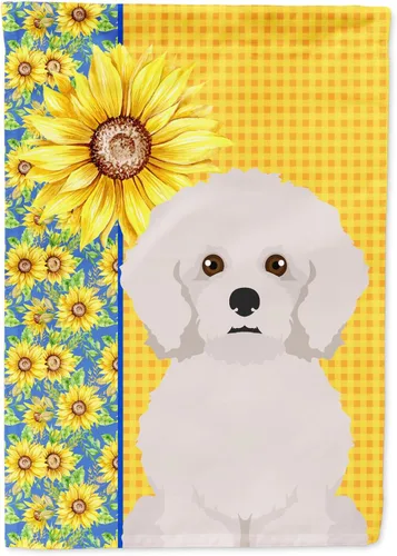 Vista 353 de Caroline's Treasures WDK5313GF Bandera de jardín con diseño de girasoles de verano, color negro y tostado, Airedale Terrier para buzón, bandera