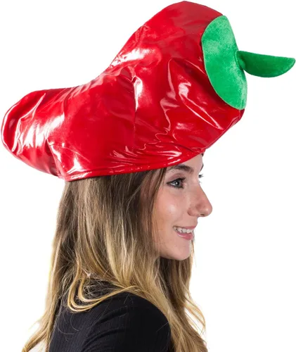 Vista 2 de Funny Party Hats Sombrero de pimienta roja - Sombreros de fiesta del Cinco de Mayo para adultos - Sombreros novedosos