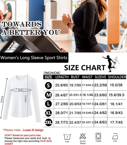 Vista 6 de HIBETY 3 Pack Women's UPF 50+ Sun Protection Shirts, Workout Gym Long Sleeve Shirts, Quick Dry Tops