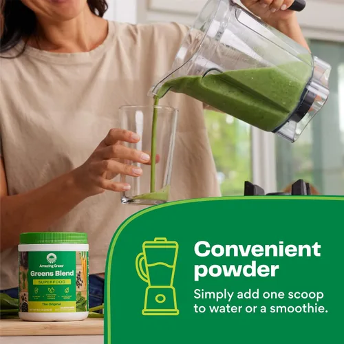 Vista 5 de Paquete de Polvo de Superalimento Verde Amazing Grass: Polvo Verde con Enzimas Digestivas y Probióticos, Espirulina Orgánica, Clorela y Polvo