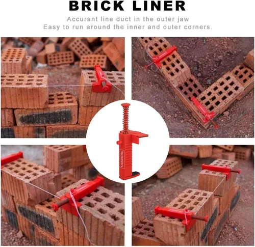 Vista 3 de Ejoyous 2pcs Brick Liner Runner Wire Cajón, herramienta Micklaying Fixer Herramientas de medición para construcción de edificios
