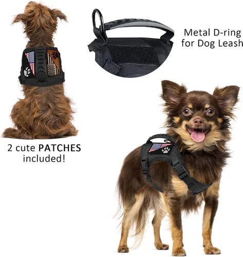 Vista 2 de Arnés táctico para perro, chaleco táctico para cachorros, con mango de goma, K9, ajustable y militar, chaleco para mascotas, arnés
