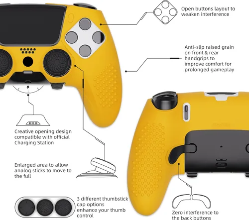 Vista 12 de PlayVital 3D Studded Edition Anti-Slip Silicone Cover Case for ps5 Edge Controller, Soft Rubber Protector Skin for ps5 Edge Wireless Controller with