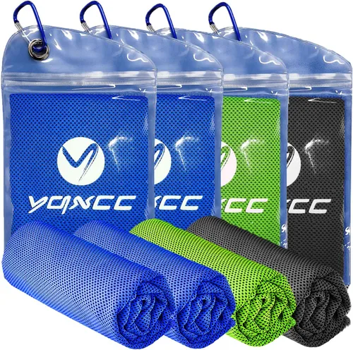 Vista 16 de YQXCC Paquete de 8 toallas refrescantes (47 x 12 pulgadas), toalla de cuello fría de hielo, microfibra suave y transpirable para yoga, golf