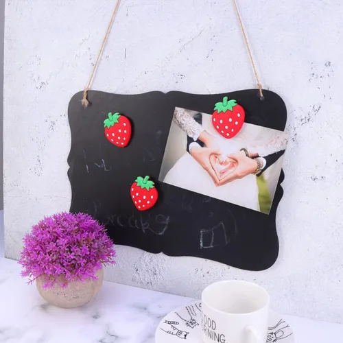 Vista 3 de SEWACC 10 unids fresa refrigerador imán etiqueta vegetal fruta pizarra blanca etiqueta de frutas imanes de nevera para decoración de oficina en casa