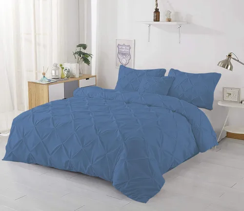Vista 14 de Lujosa funda de edredón plisada de 1 pieza, tamaño matrimonial/queen (90 x 90 pulgadas), 100% algodón egipcio de 800 hilos, con cierre de cremallera