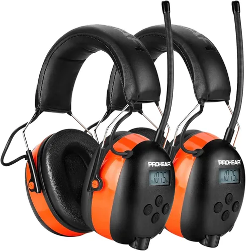 Vista 11 de PROHEAR 033 2.0 Auriculares Bluetooth de Protección Auditiva con Radio AM/FM - Orejeras de Reducción de Ruido 31 SNR, Batería Recargable de 50