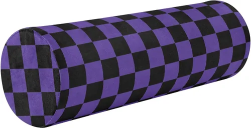Vista 15 de DOMIKING Almohada cervical con patrón de cuadros blancos y azules para el cuello, almohada cilíndrica de espuma viscoelástica con funda extraíble