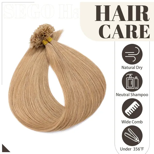 Vista 175 de SEGO Extensiones de cabello humano con micro cuentas, extensiones de cabello humano con micro bucle, lacio, natural, fusión fría, 1.76 oz/paquete