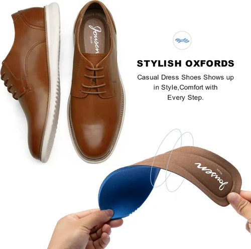Vista 4 de Jousen Zapatos de vestir para hombre Brogue Formal con cordones Oxfords