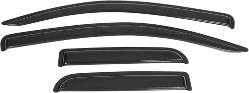 Vista 2 de IKON MOTORSPORTS - Visera de ventana compatible con Toyota Tundra de doble cabina 2007-2021, estilo delgado, acrílico, tintado, humo, lluvia