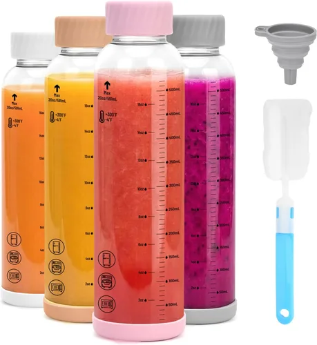 Vista 15 de Zukro - Botellas de agua de vidrio con tapa de acero inoxidable de 16 onzas Color múltiple