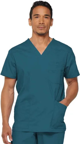 Vista 15 de Dickies EDS Signature - Camiseta médica para hombre, cuello en V Negro