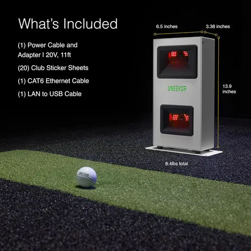 Vista 8 de Uneekor EYE MINI CORE Monitor y simulador de lanzamiento de golf, 15 puntos de datos de bola, latencia casi cero, funciona con GSPro, TGC19 y E6