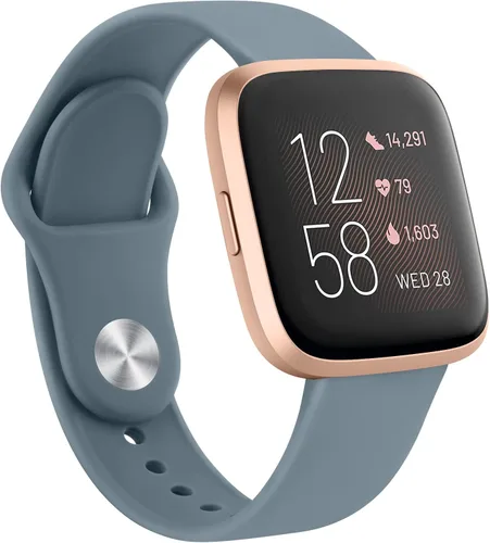 Vista 13 de AK Correas de silicona compatibles con Fitbit Versa 2, correas clásicas suaves de repuesto para reloj inteligente Fitbit Versa (azul abismo)