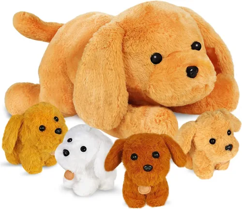 Vista 8 de KMUYSL Juguetes para Niñas de 0 1 2 3 4 5 6 7 8+ Años – Animal de Peluche de Unicornio Mamá con 4 Bebés Unicornios en su Barriguita, Set de Juguetes