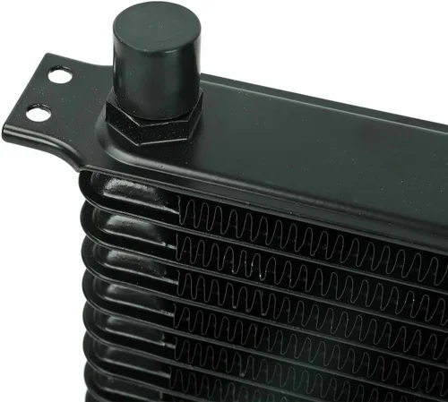 Vista 6 de Radiador universal de 15 filas de radiador de transmisión remota, enfriador de aceite de aluminio con ventilador de refrigeración negro de 7