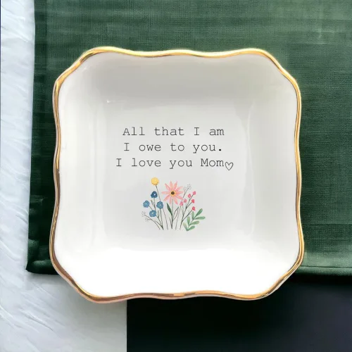Vista 5 de Plato de cerámica para joyería, regalo de boda para la madre de la novia, regalo de despedida de soltera, regalos para mamá de novia, regalo