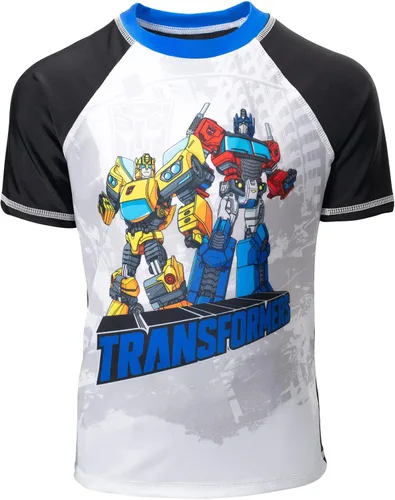 Vista 3 de Transformers Megatron Optimus Prime - Conjunto de traje de baño y protector de erupción de abejorro para niños pequeños a grandes