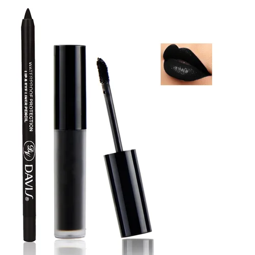 Vista 8 de Juego de delineador de labios negro 3 en 1 y lápiz labial
