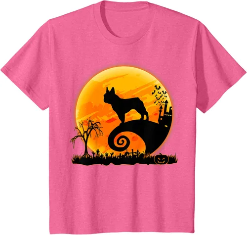 Vista 42 de Camiseta divertida de disfraz de Halloween para perro y luna de Bulldog francés, Negro, S