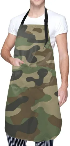 Vista 11 de Waterproof Apron For Adults Chef Bib With 2 Pockets For Kitchen Cooking Baking Garden Crafting Drawing Mujer negra afroamericana