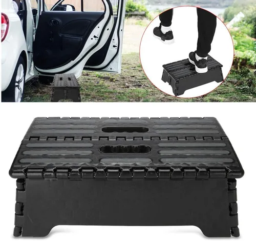 Vista 8 de Taburete plegable portátil para adultos y niños, silla de escalón con capacidad para hasta 300 libras para ancianas, embarazadas, baño, dormitorio