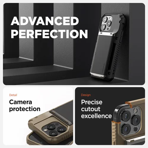 Vista 3 de VRS DESIGN Damda Glide Pro - Funda para iPhone 13 Pro, resistente funda semiautomática [4 tarjetas] con soporte para ranura para tarjetas compatible