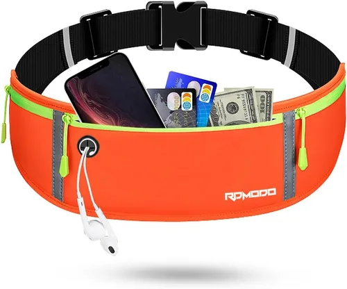 Vista 21 de Cinturón delgado para correr, soporte para teléfono de 3 bolsillos para correr, caminar, andar en bicicleta, riñonera impermeable para mujeres