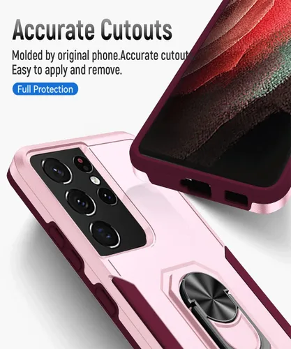 Vista 7 de Funda para Samsung Galaxy A52 5G, a52 Samsung resistente [grado militar] 16 pies. Funda protectora extrema de doble capa con soporte magnético
