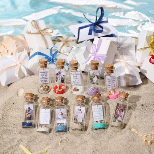 Vista 6 de Recuerdos de boda con foto personalizada para invitados - Recuerdos de fiesta en la playa personalizados - Regalos de recepción de bodas de destino