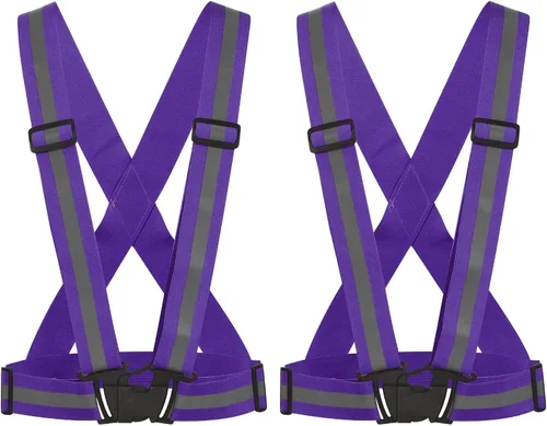 Vista 12 de M METERXITY Chaleco reflectante: tira ajustable, equipo de seguridad reflectante de alta visibilidad para correr, para ciclismo, correr