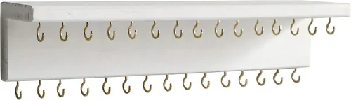 Vista 8 de SANY DAYO HOME Organizador de joyas con 24 ganchos y estante para cosméticos, 12 x 3 x 4 pulgadas, soporte de madera de pino rústico montado