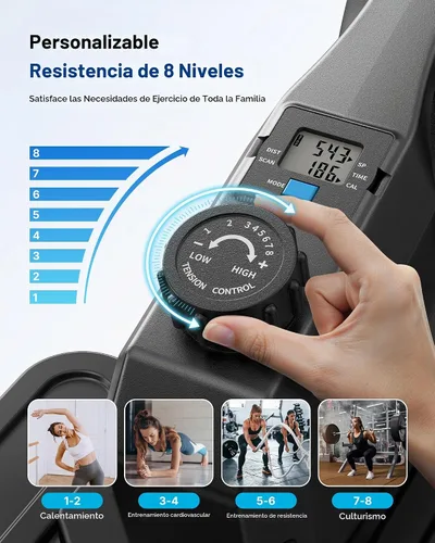 Vista 3 de Sitting Under Desk Elliptical Machine, Leg Exerciser While Sitting for Seniors, Seated Pedal Exerciser, Quiet & Portable Pedal Exerciser with 8