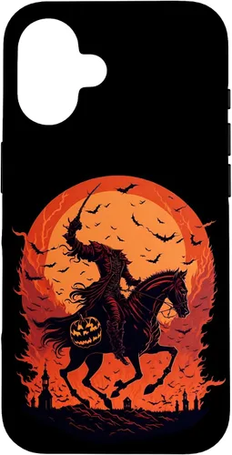 Vista 32 de Halloween Scary Pumpkin Headless Horseman Case for iPhone 17