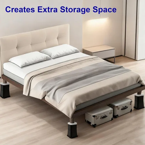 Vista 4 de EleganceX Elevadores de cama resistentes, paquete de 4 – eleva camas, mesa y sofá de hasta 3.5/5/8.5 pulgadas, elevadores antideslizantes