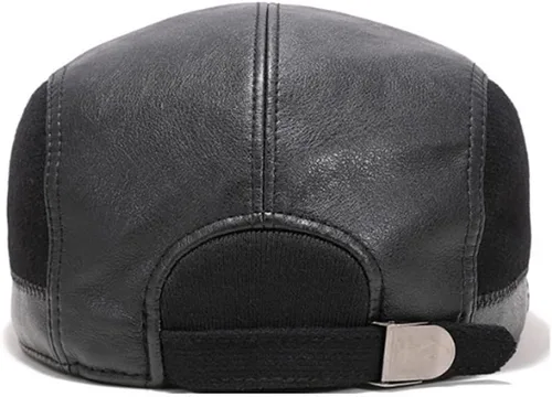 Vista 6 de Gorra de cuero para hombre con orejeras plana Ivy Cap Cabbie Sombreros