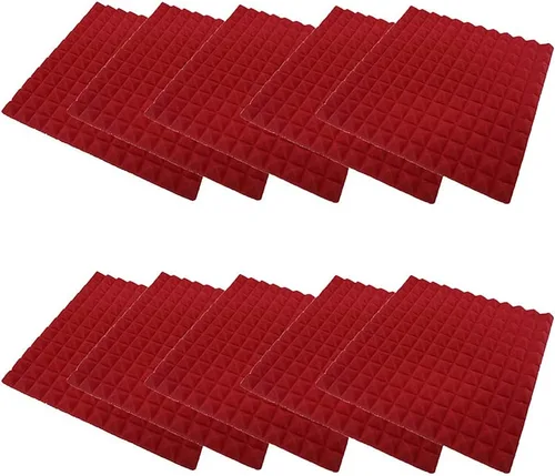 Vista 6 de VALINK Paneles acústicos, 10 unidades de espuma insonorizada de estudio de espuma acústica panel de tratamiento de absorción de sonido Blanco