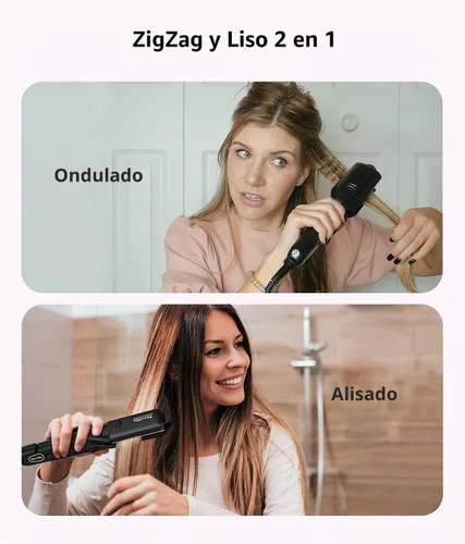 Vista 3 de Terviiix Rizadora de Cabello para Mujeres con 4 Placas Intercambiables, Rizadora para Cabello con Infusión de Queratina y Aceite de Argán, Rizadora