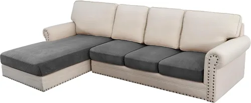 Vista 116 de H.VERSAILTEX Funda de cojín elástica de terciopelo para sofá, funda de cojín de felpa para cojines de silla, protector de muebles, cojín de asiento