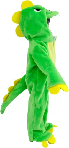 Vista 2 de Accesorios y ropa para muñeca de elfo, conjuntos de vestimenta de dinosaurio de alta costura, la muñeca no está incluida (dinosaurio verde)
