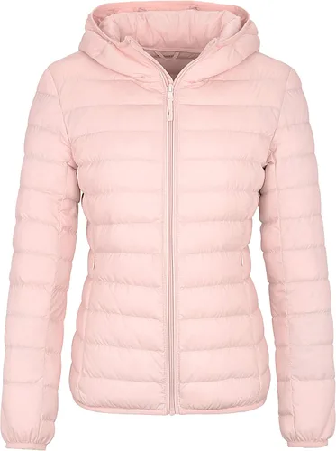 Vista 11 de Wantdo - Chaqueta de plumón corto con capucha para mujer Beige